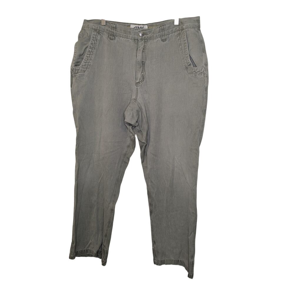 Mountain Khakis Teton Twill Work Outdoor Activewear Green Gray Pant 38 x 32